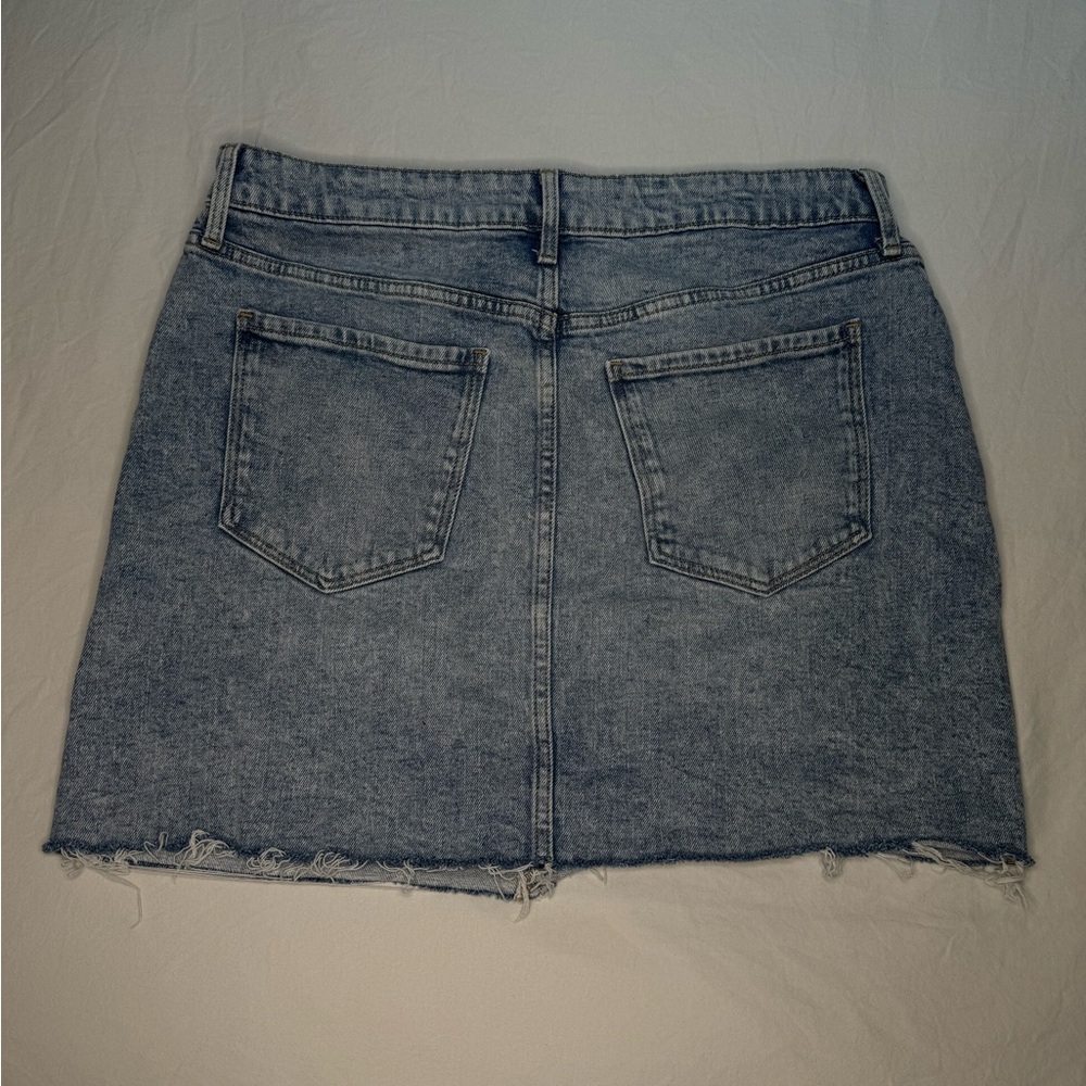 OLD NAVY Denim Skirt Women’s 12 High Rise Secret Slim Pockets Button Fly Retro - Picture 2 of 7